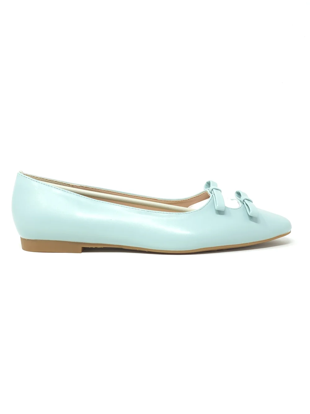 NWT C. Paravano Double Bow Cutout Ballet Flats Emma Blue 39.5 US 9